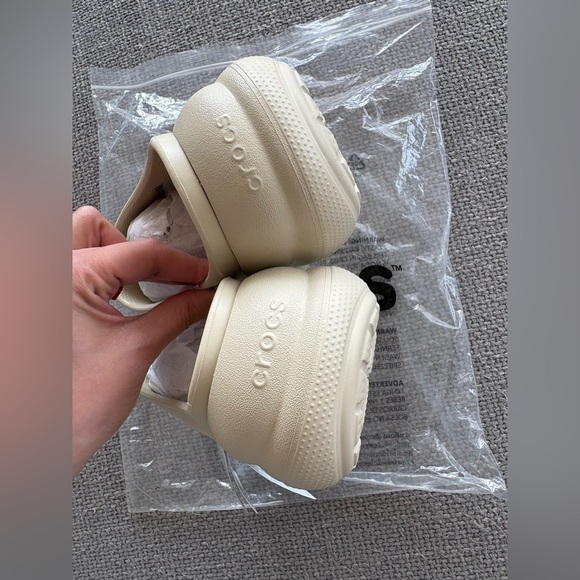 Crocs Crush Platform Slide Sandals Size 8 Women’s Beige - Picture 9 of 12